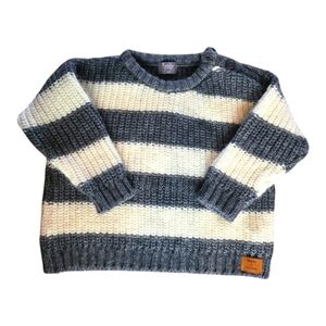 Tocoto Vintage Luxury Baby Sweater 18M Wool Alpaca Blend Stripe Knit Pullover